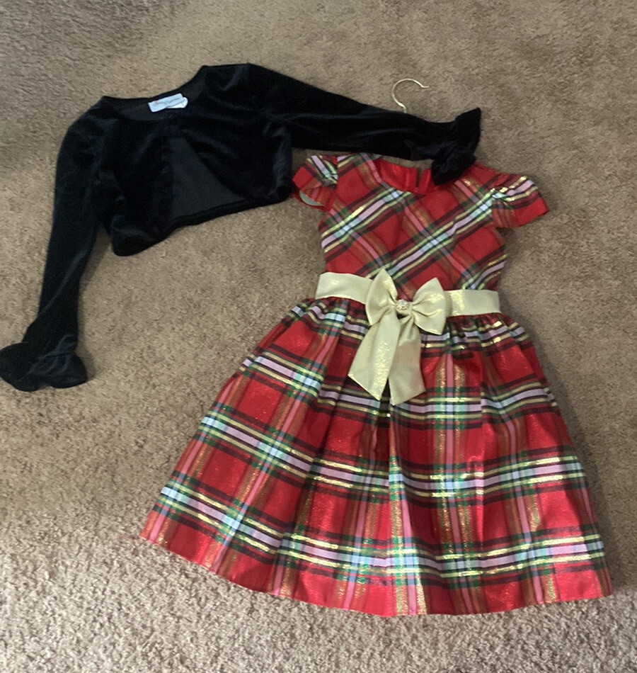 white christmas dresses Classic Red Plaid Holiday Dress – Festive Christmas Girls Party Dress 0-6M