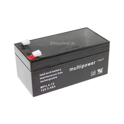 Blei Gel Akku AGM 12V 3,4Ah für Heymer StehFix Uno Duo Accu MP3.4-12 Batterie
