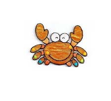 Crab - Beach - Childrens - Shimmery Ocean Critter - Iron On Patch - L