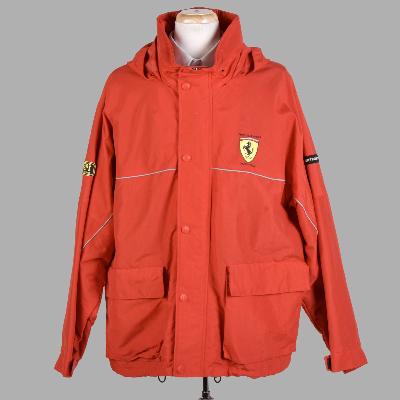 Ferrari Team Jacket Mens 2XL XXL Tommy Hilfiger Red WaterStop Hooded