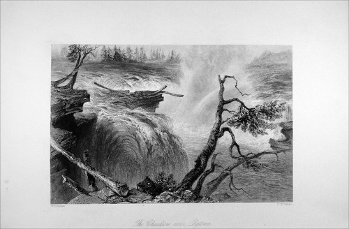 CANADÁ - EL RÍO CHAUDIÈRE cerca de OTTAWA - Grabado del siglo XIX - Imagen 2 de 2