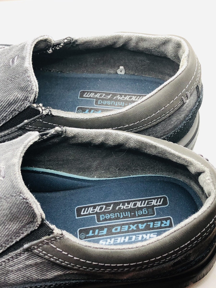 SKECHERS Relaxed Fit Memory Foam Mens Slip On Shoes Gray  display picture 1