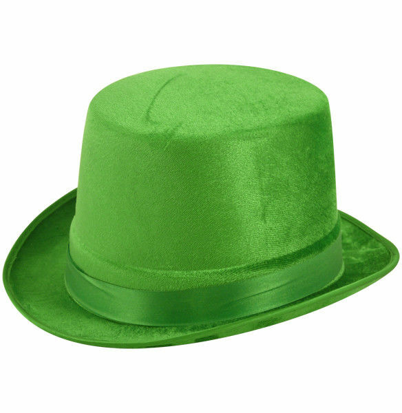 Green Velour Topper Hat - St Patrick's day Fancy Dress