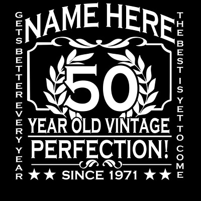 T-Shirt 50. Geburtstag Damen Schnitt Name hinzufügen personalisieren Jahr ändern Geschenkidee Mädchen