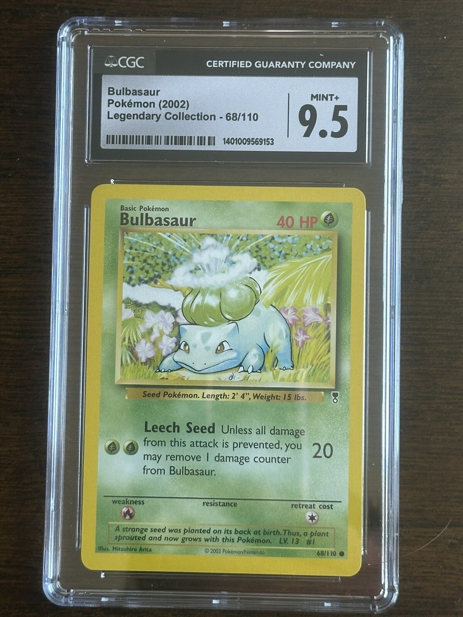 2002 Pokemon Bulbasaur Legendary Collection #68 CGC Graded Mint+