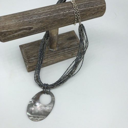 Abalone & Seed Bead Necklace Appx. 11” 3” Extender - Picture 8 of 11