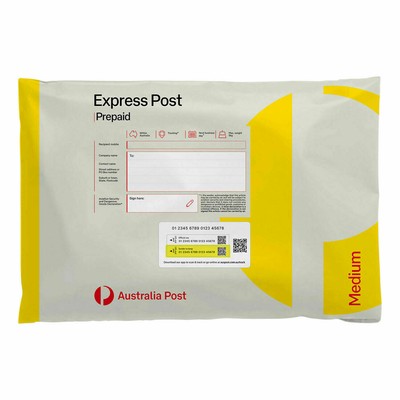 20x Australia Post Express Medium Satchel 1kg (Pack of 20) Fit Up To 5kg Prepaid | eBay