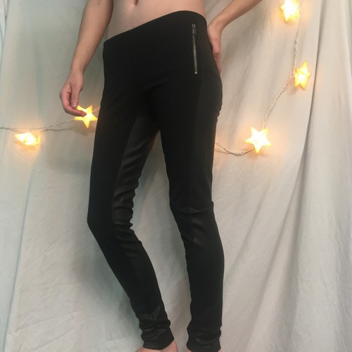 Express Black Faux Leather Zipper 