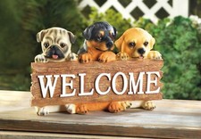 Hanging Puppy Dog Welcome Sign Decor