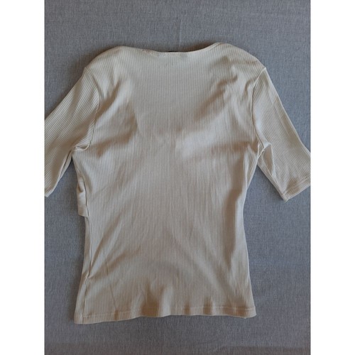 Lauren Ralph Lauren Women Large Twist-Front Rib-Knit Cotton Blend Top Blouse - Picture 6 of 14