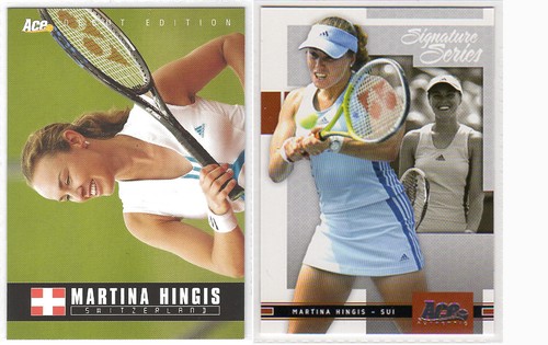 Martina Hingis - 2005 Ace Authentic - Two Tennis Trading Cards