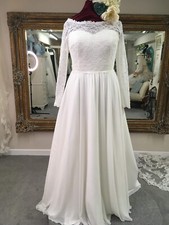 Vestido de novia talla 18 marfil