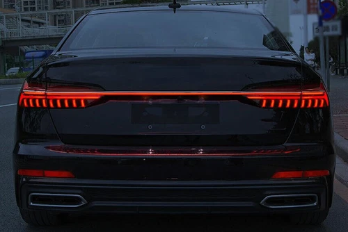 4PCS ABS Chrome Exterior Tail Light Lamp Strip Trim For Audi A6 2019 2020-2022 - Foto 2 di 11