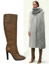 GABRIELA HEARST 39 Camel Brown Welted Knee Boots 8.5 WORN 1X