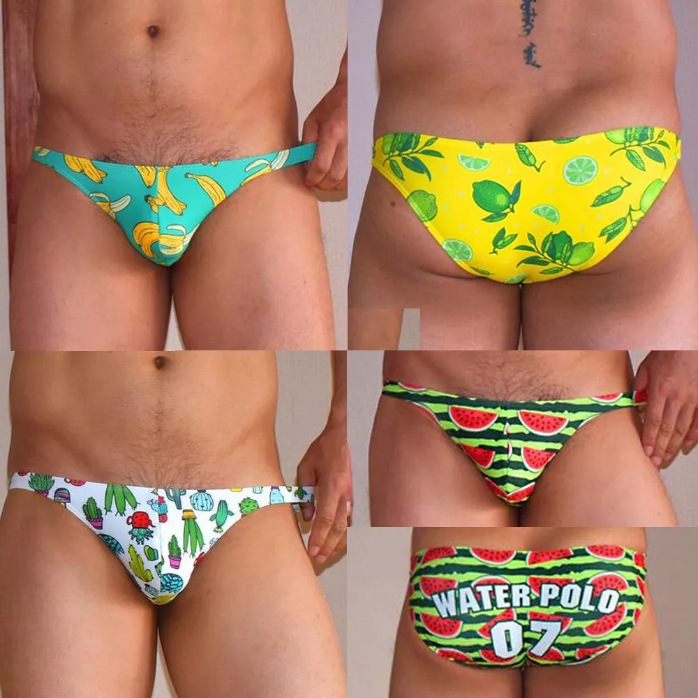 Men's Swimwear Sexy Fruit Underwear Swim Bikini Briefs Swimming Boxers