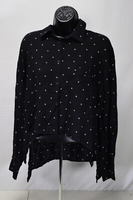 Iro Jeans Black Star High Low Shirt Size 36