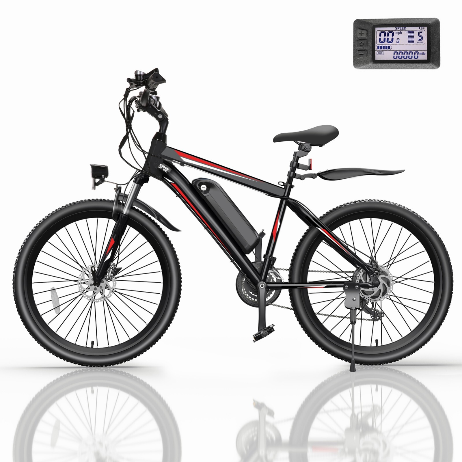🔥26IN Electric Bike 500W Electric Cruiser Bicycle Commuter E-Bikes 48V Battery&middot;