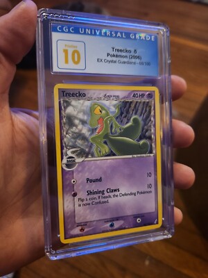 POP 1) CGC 10 PRISTINE Pokemon Treecko 68/100 EX Crystal Guardian