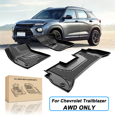 Car Floor Mats Liners For 2021-2024 Chevrolet Trailblazer AWD Only All Weather