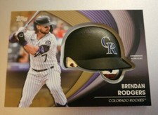 2022 Topps Batting Helmet Commemorative Relic Gold Brendan Rodgers /75 Rockies