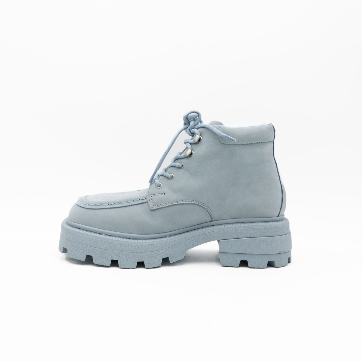 EYTYS Mens Boots Nubuck Light Blue Tribeca Lace Up Square 