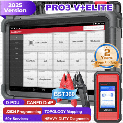 2025 LAUNCH X431 PRO3S+ ELITE V+5.0 PRO5 Car Diagnostic Tool J2534 Programming
