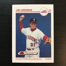 Jim Lindeman 1991 Line Drive AAA #487 Scranton/Wilkes-Barre Red Barons