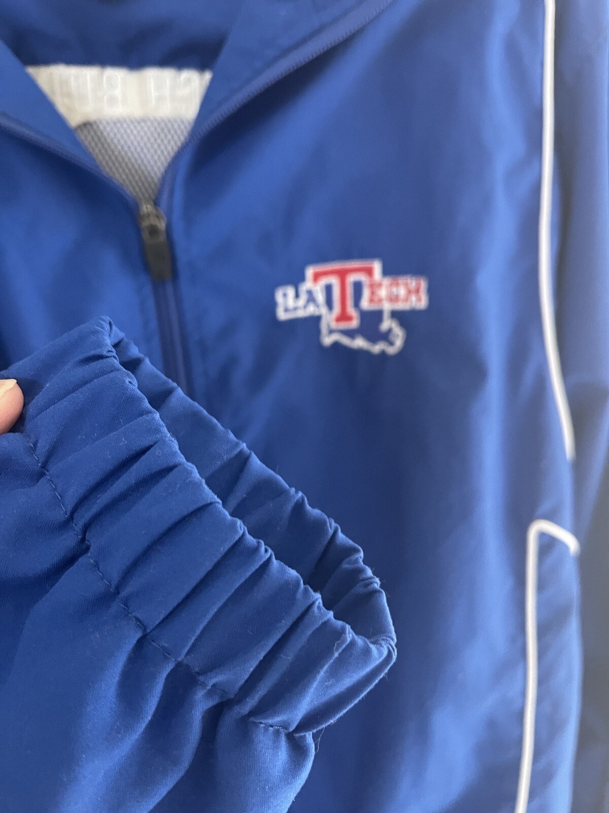 Louisiana Tech Unisex Russell Windbreaker Full Zip Blue Lined Jacket Size Small eBay
