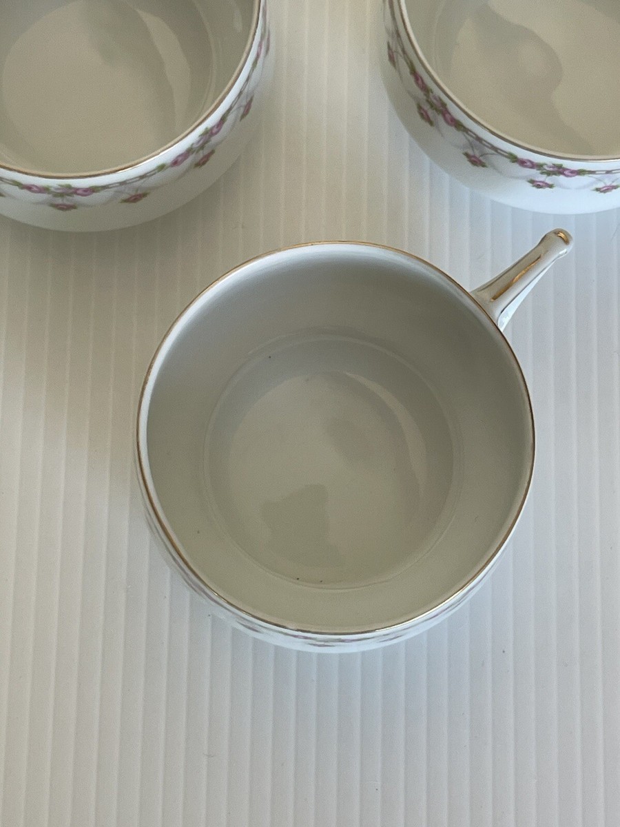 Set De 3 Tasses Et 2 Soucoupes En Porcelaine Karlsbad Knoll - Multicolore, Occasion Très Bon état