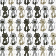 Feline Drive Fabric MUSINGS Cats Monochrome - Fat Quarter 18" x 22" FQ