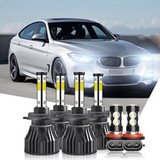 For BMW X5 2007-2013 LED Headlight Hi/Low Beam Fog Light Bulbs 6000K White Combo