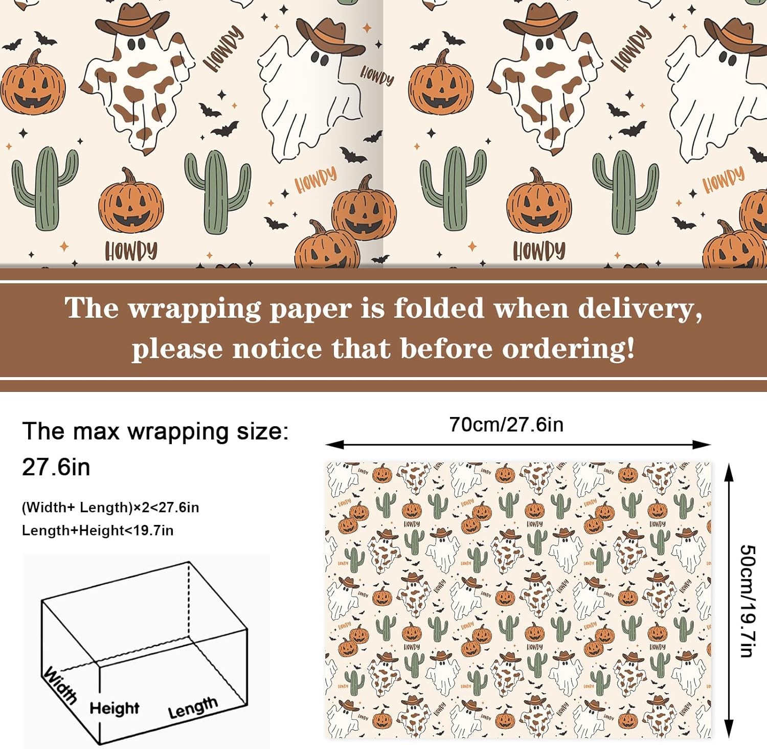 JarThenaAMCS 12 Sheets Halloween Wrapping Paper -Not 1 Count (Pack of 12) 