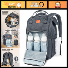 Large Waterproof Baby Diaper Bag Backpack, Multi-Function Travel Essentials, Cha