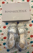 NIB Women  s Touch Ups By Benjamin Walk Zoey Sandal Silver Metallic Size 11M