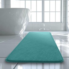 Teal Memory Foam Bathroom Rug 47x20 Inch NonSlip Soft Absorbent Bath Mat