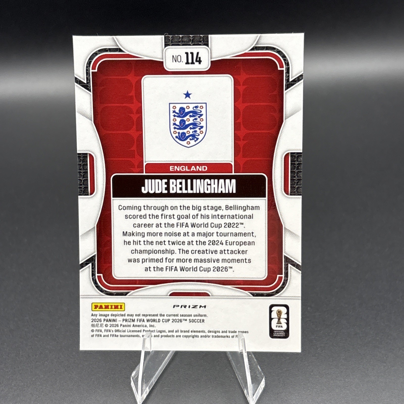 Jude Bellingham 2026 Panini Prizm World Cup Silver Hyper Prizm view 2