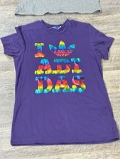 MEN'S ADIDAS ORIGINALS Purple  Rainbow Foil TREFOIL SHIRT - SIZE MEDIUM Vintage