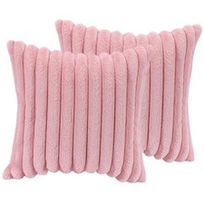 20x20 Throw Pillow Covers Set of 2, Decorative Faux 20" x 20" Pack of 2 Pink