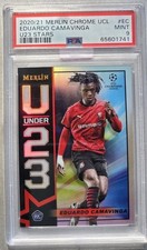 2020-21 Topps Chrome Merlin UEFA UNDER U23 Eduardo Camavinga Rookie Card PSA 9⚽️. rookie card picture