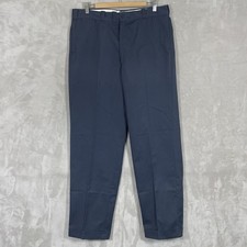 True Vintage 1960s Penneys Big Mac Chino Pants Men 36x31 Gripper Zipper 60s Blue