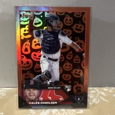 Topps Update Series Jack-O'-Lantern Foil #US160 Caleb Hamilton Red Sox Rookie