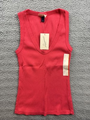 Universal Thread Womens Small Slim Fit Scoopneck Tank Top Blazing Coral
