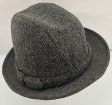Vintage Stetson Fedora Gray Tweed Wool Hat  6 3/4-6 7/8  