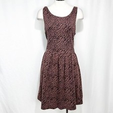Anthropologie Brown Black Quilted Cheetah Pocket Work/Office Dress Medium