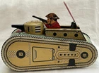 Marx Tin Wind Up 10" Doughboy Tank w/ Pop Up Soldier USA