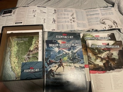 D&D 5e Starter Set, Essentials Kit, Players Handbook and dungeon Masters guide
