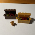 LEGO Treasure Chest Bulk Lot — Brown & Gold w/ Red & Green Gems — photo 1