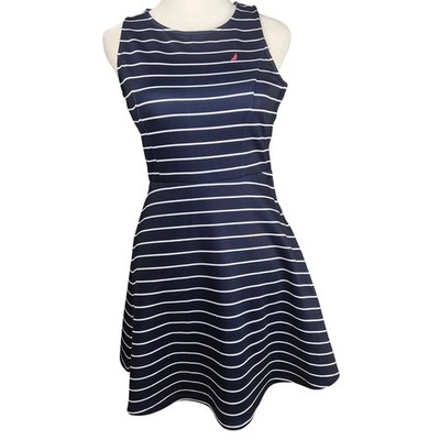 nautica blue dress Nautica Girls 7 Navy Blue Lace Eyelet Ruffle Sleeveless Cotton Dress 3076