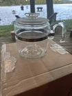 Vintage Pyrex Flameware Glass Percolator 6 Cup Coffee Pot and Lid Only 7756