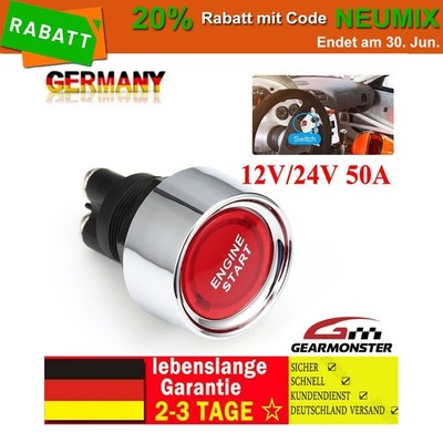 12V/24V 50A Auto Motor Startknopf Druckschalter Drucktaster Zündung Starter